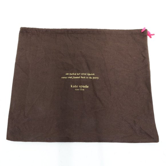 Kate Spade New York • Dust Bag • 14 X 11.5 • Brown/Gold W/Pink Draw String - Picture 1 of 9